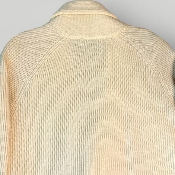 Claiborne Vintage 100% Wool Oversized Cardigan Sweater Shawl Women Size L Beige - Picture 6 of 12